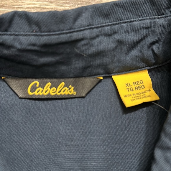 CABELAS SHIRT SHORT SLEEVE BUTTON UP NAVY BLUE 100% COTTON SIZE XL NWT - Picture 3 of 8